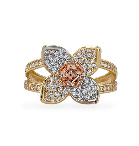 Yellow gold 14k lotus ring