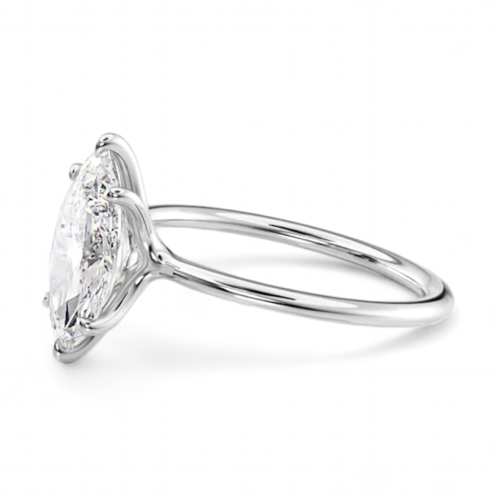 14k White Gold Solitaire Marquise Diamond ring