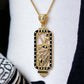 14K Yellow gold  Egyptian hieroglyph lucky amulet necklace