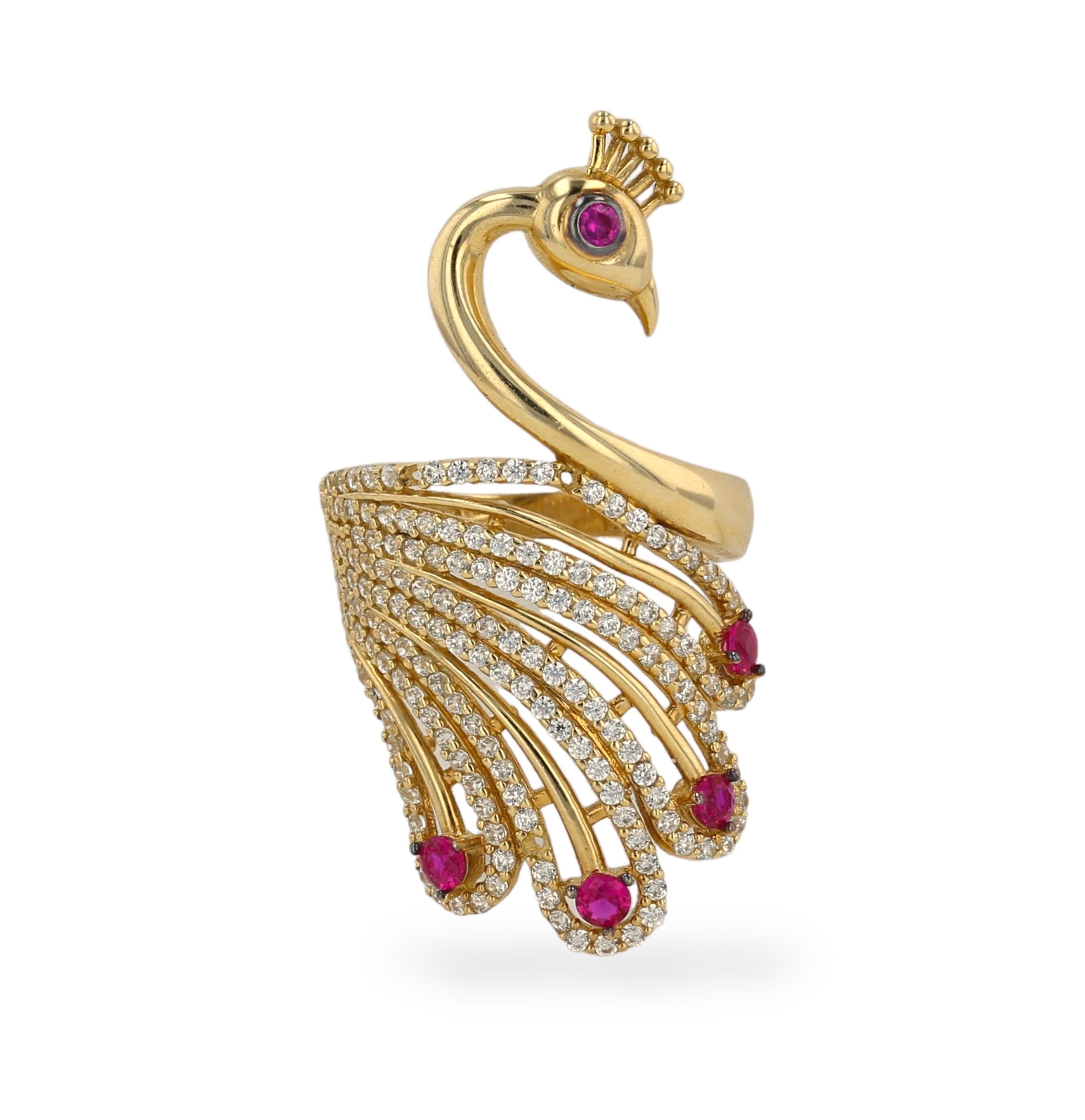 Splendid Royal Peacock Gold Ring-Candere by Kalyan Jewellers