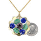 Yellow 14k gold multi flowers necklace
