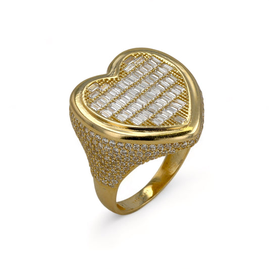 14K Yellow gold heart ring-227166