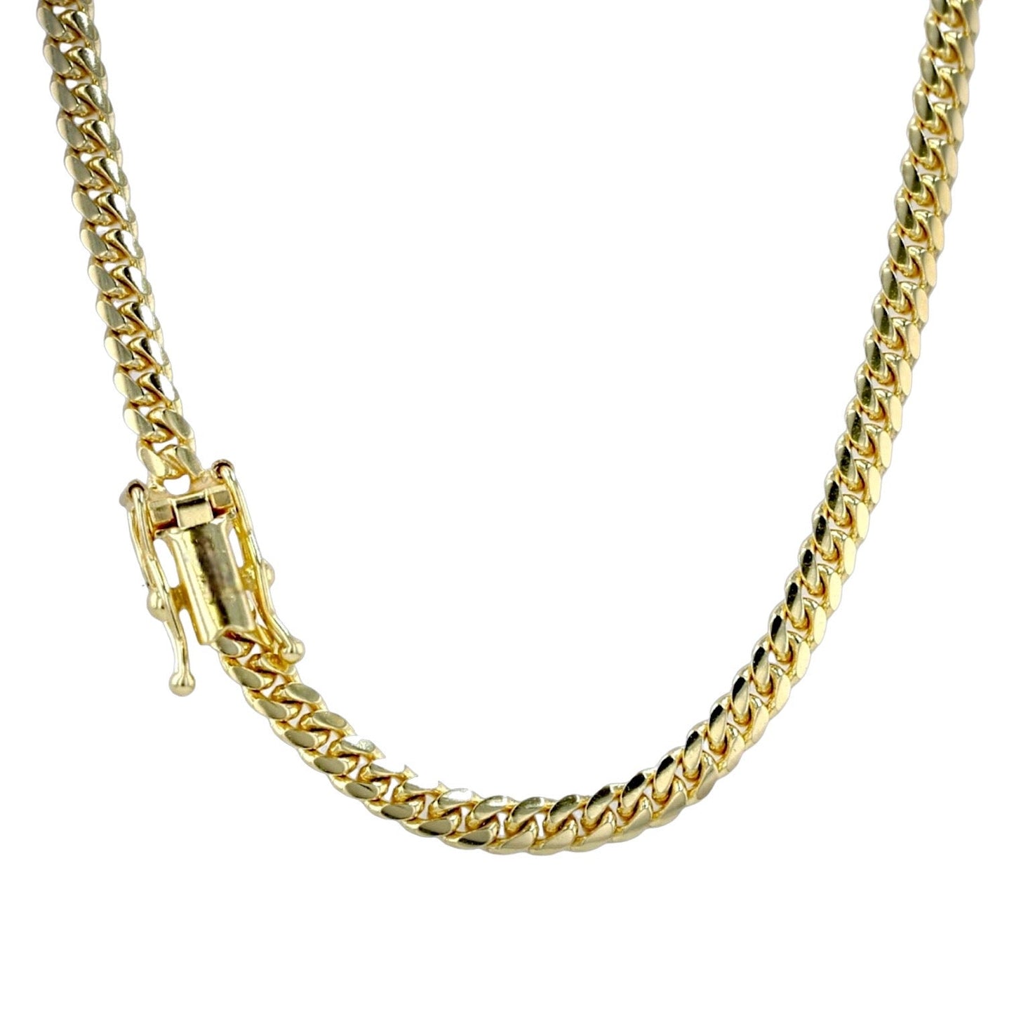 Yellow 14K  gold solid baby miami Cuban link chain-223432