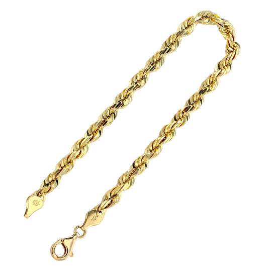 Yellow 10k gold solid rope man bracelet - 226839
