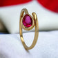 Yellow gold 10k drop red ring