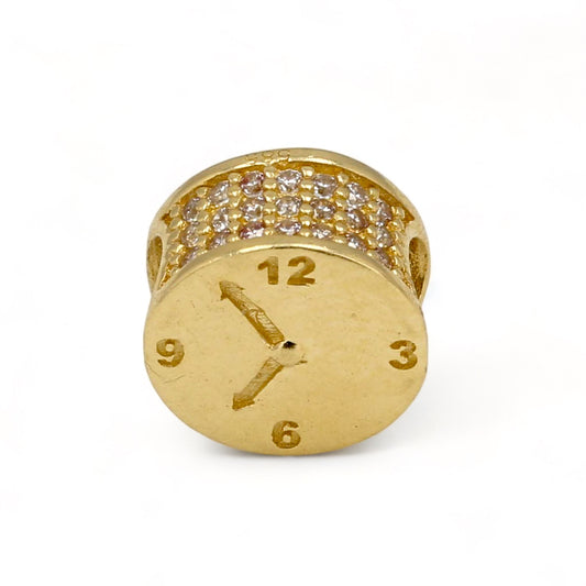 10k yellow gold clock charm-72839