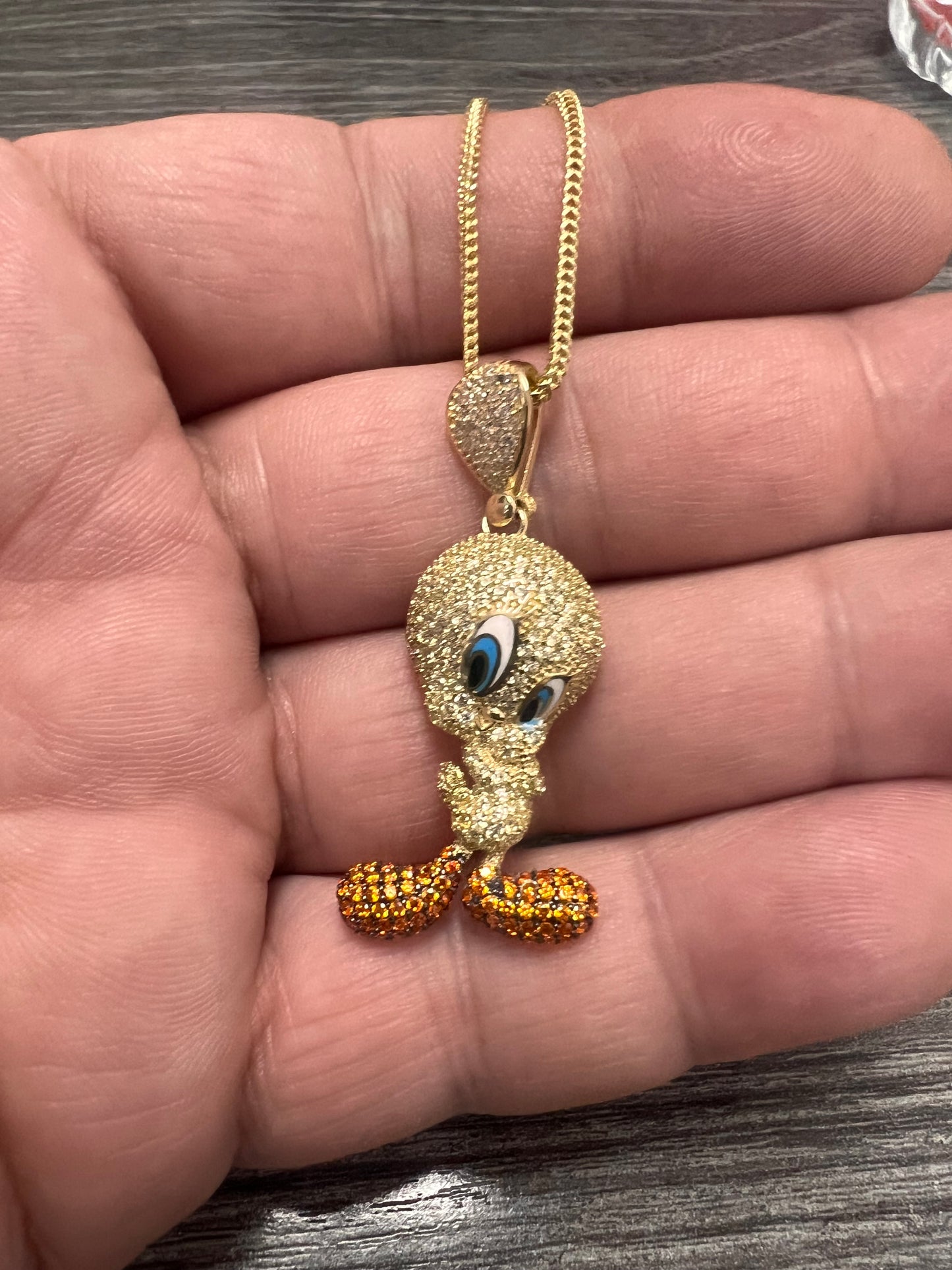 10K yellow gold piolin necklace-8901