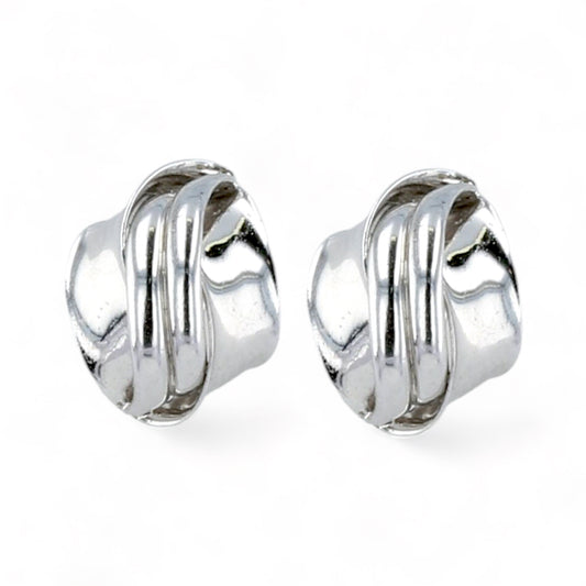Platinum shell omega lock high end earrings-10641