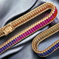 Yellow 14k gold rainbow sapphire bracelet