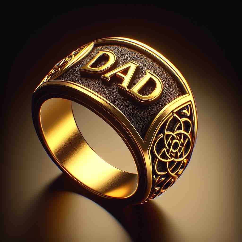 Yellow gold DAD ring collection