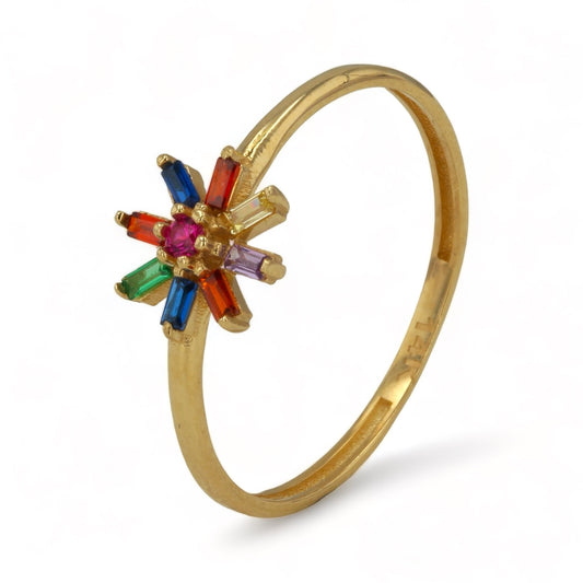 14K Yellow Gold Color Fan Ring - 1024