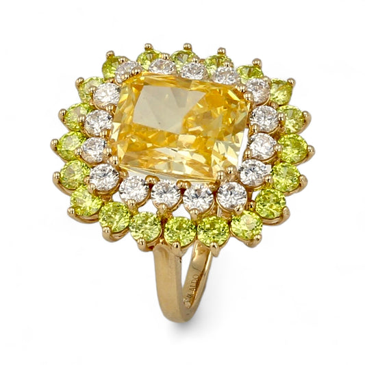 14k Sunflower Sun Ring-10162