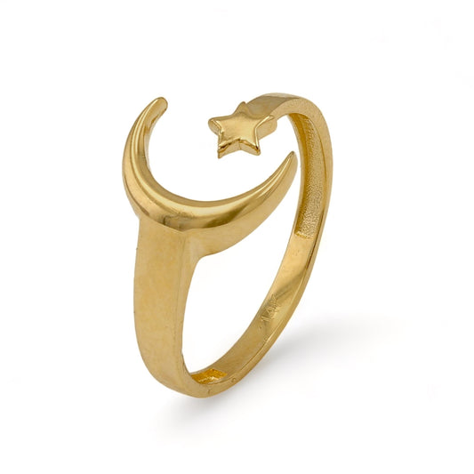 14K Yellow gold Moon and star ring-227072