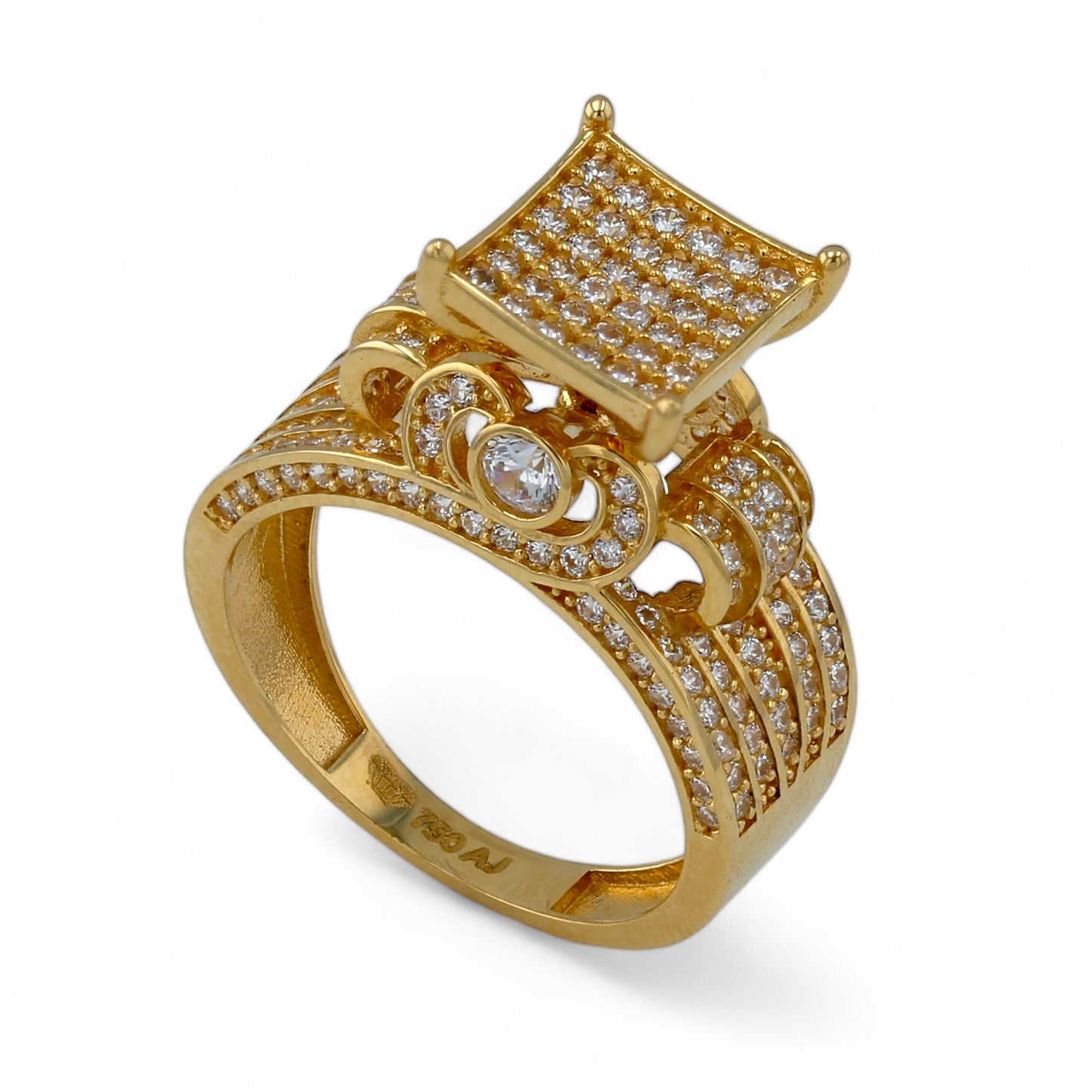 18k yellow gold princess solitaire ring-227892