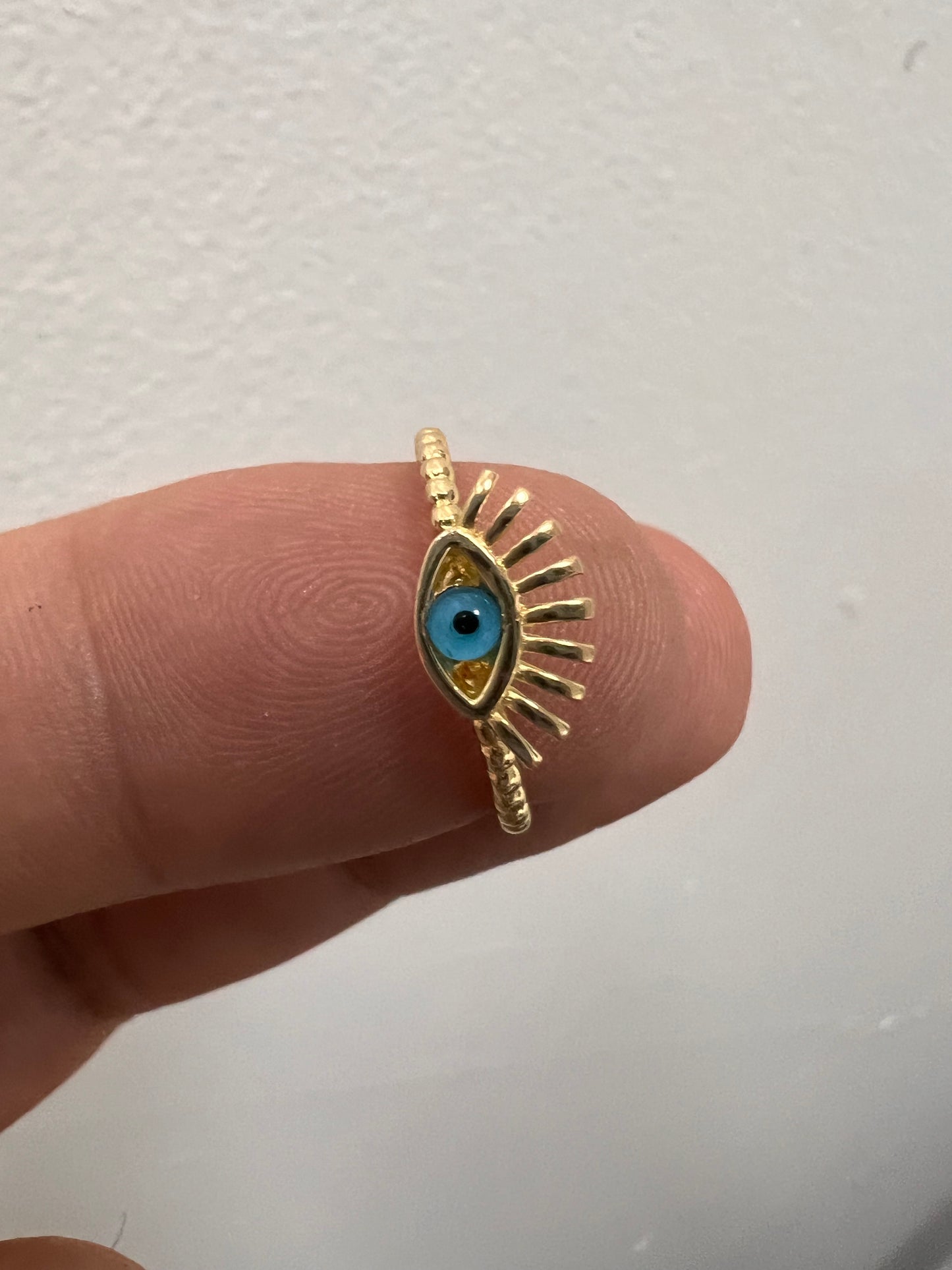 14K Yellow gold blue eye ring-227199