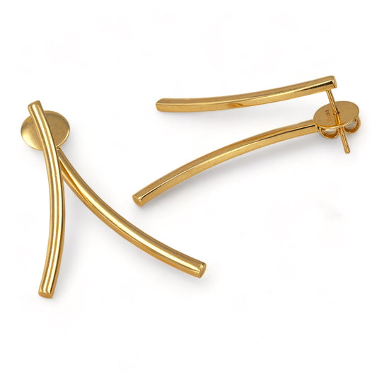 14K Yellow gold arch deco studs-10257