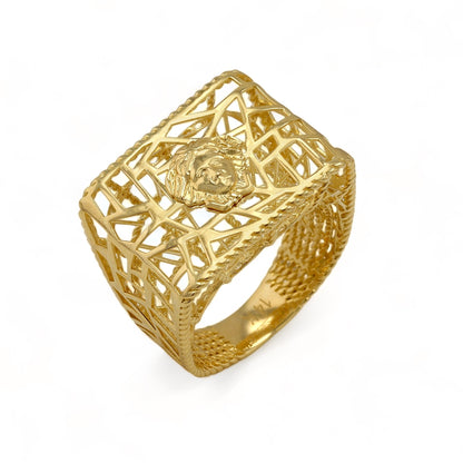 14K Yellow gold wire medusa ring-35281