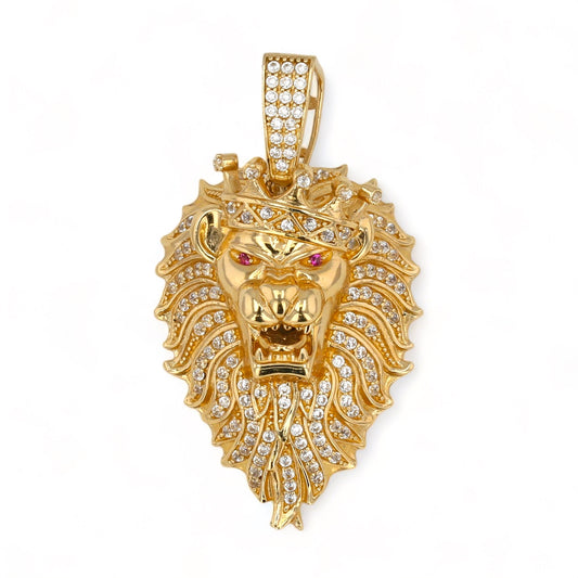 14K Yellow gold lion king pendant-317424
