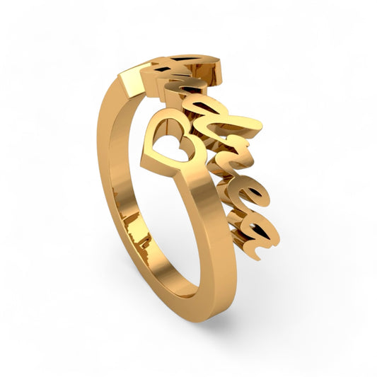 14K Yellow gold Custom solid name ring-527828