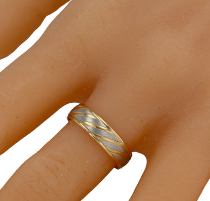 14K Two tomes gold wedding band ring-224795