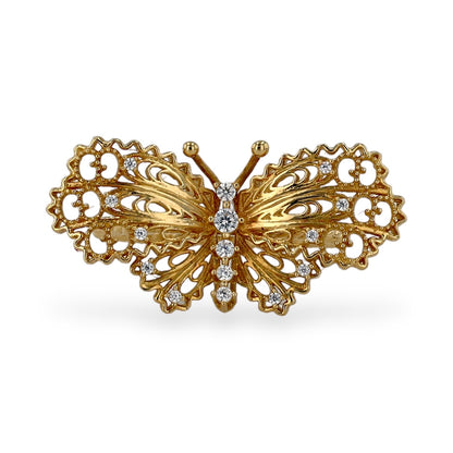 Yellow 14k gold butterfly ring