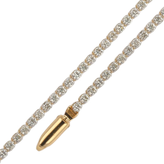 14K Yellow gold 1Ct natural diamonds tennis bracelet 1.5*7 inches-11894