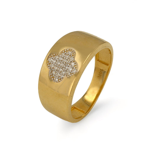 14K Yellow gold clover band ring-227242