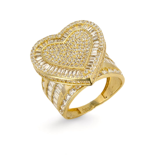 10k yellow gold hearth princess cubic zirconium ring-227177