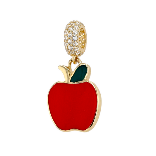 14K Yellow gold red apple astra charm-8801