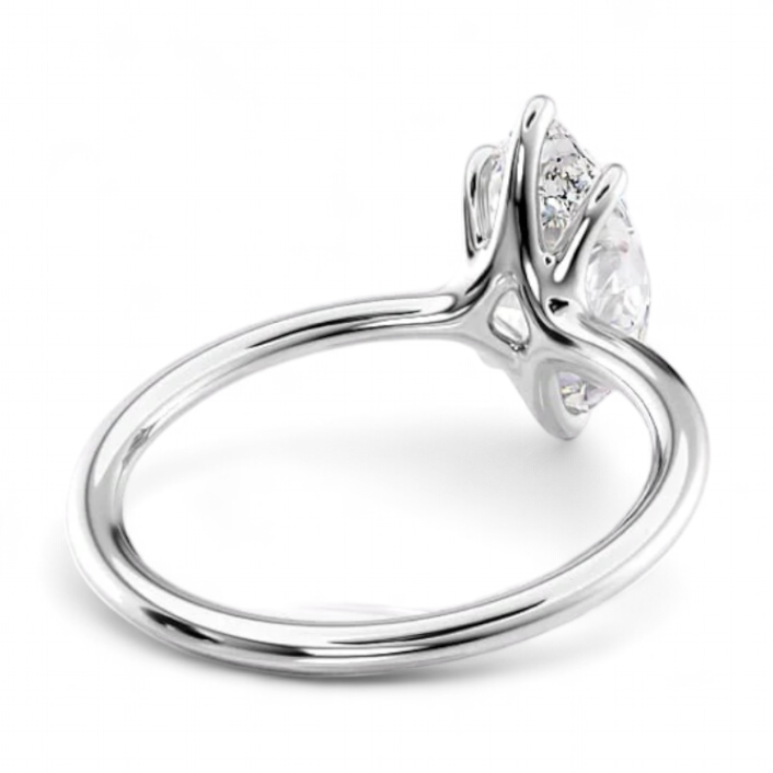 14k White Gold Solitaire Marquise Diamond ring