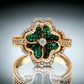 Gold 14k double clover ring