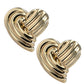 Yellow gold 14k puff heart earrings-226118