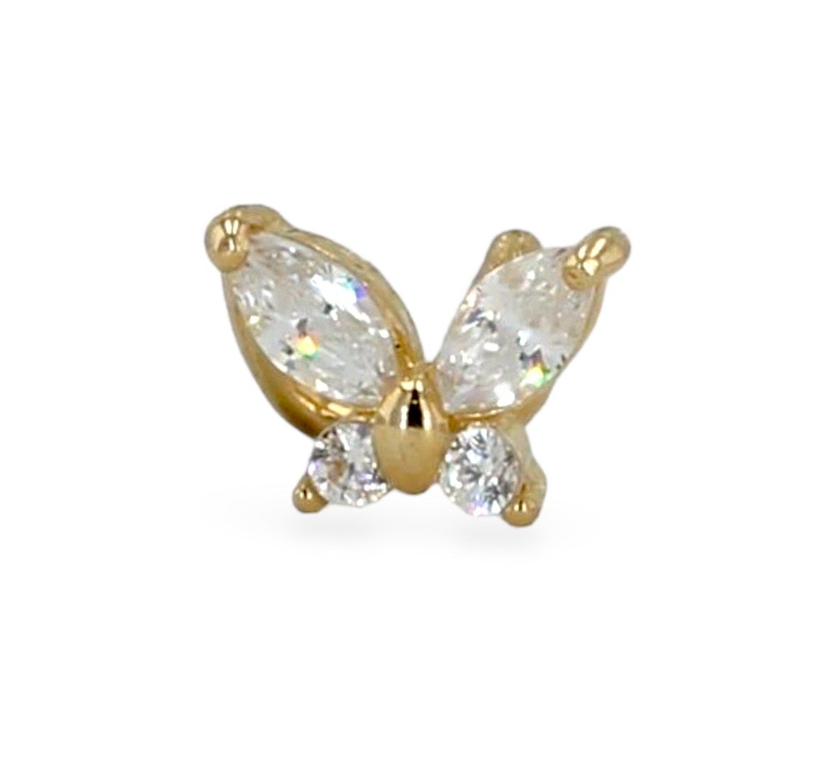 14K yellow gold Butterfly nose piercing