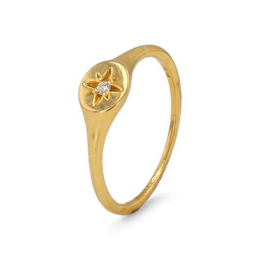 14K Yellow gold star natural diamond ring-RG5577Y