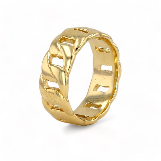 14K Yellow gold solid miami Cuban link ring-226257
