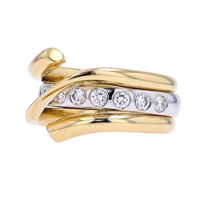 18K ow and white gold Original  Georg Jensen .54 CTW Diamond Interchangeable Ring-21310