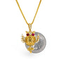 14k Yellow gold Owl pendant Necklace-05