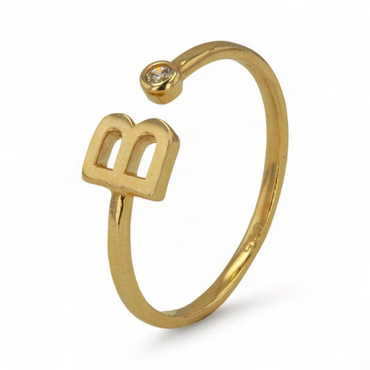 14K Yellow Gold Letter B Ring - 1027 is