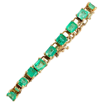 Gold 14k Colombian emerald bracelet
