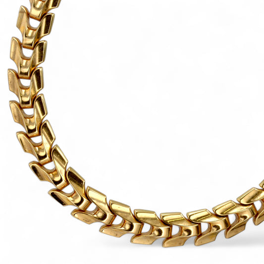 14K Yellow gold cleo choker Italy handcrafted-156923