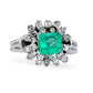 Platinum and emerald diamond ring