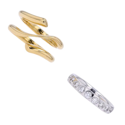 18K ow and white gold Original  Georg Jensen .54 CTW Diamond Interchangeable Ring-21310