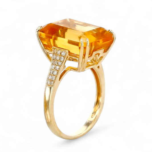 14K Yellow gold EFFY citrine solitaire-33538