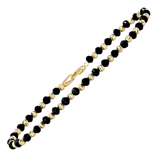 14K Yellow gold onyx bracelet-906283
