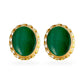 14K yellow gold oval green malakai earrings
