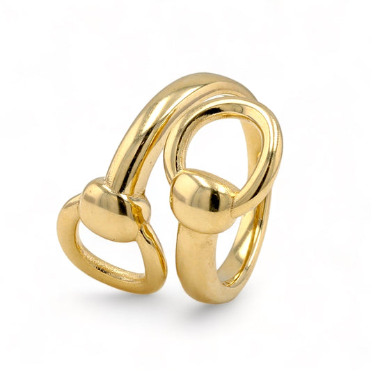 14K Yellow gold double circle ring-227228