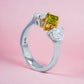White 14k gold solitaire canary diamond ring