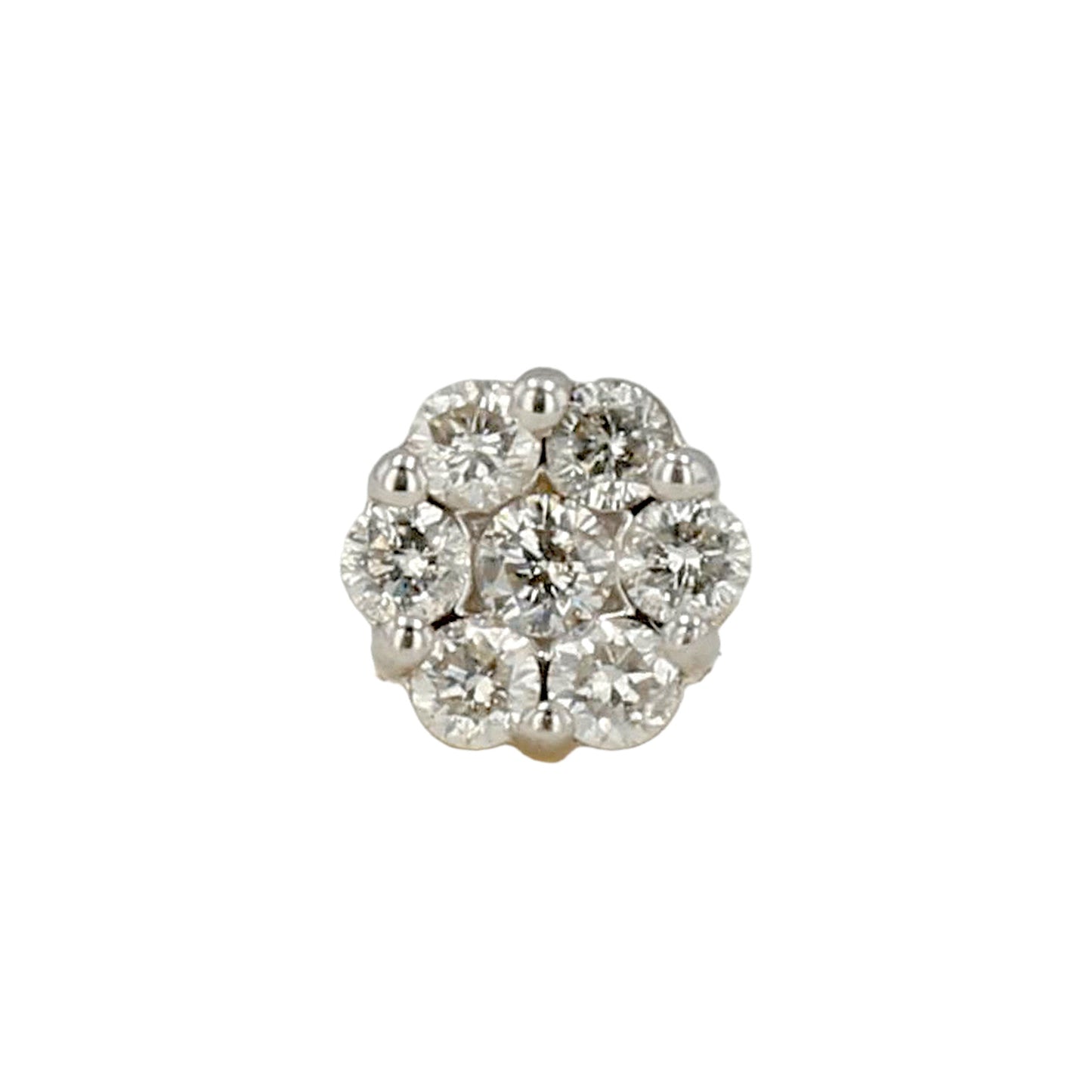 14K Yellow gold cluster 1CT diamond studs earrings screw back-572838
