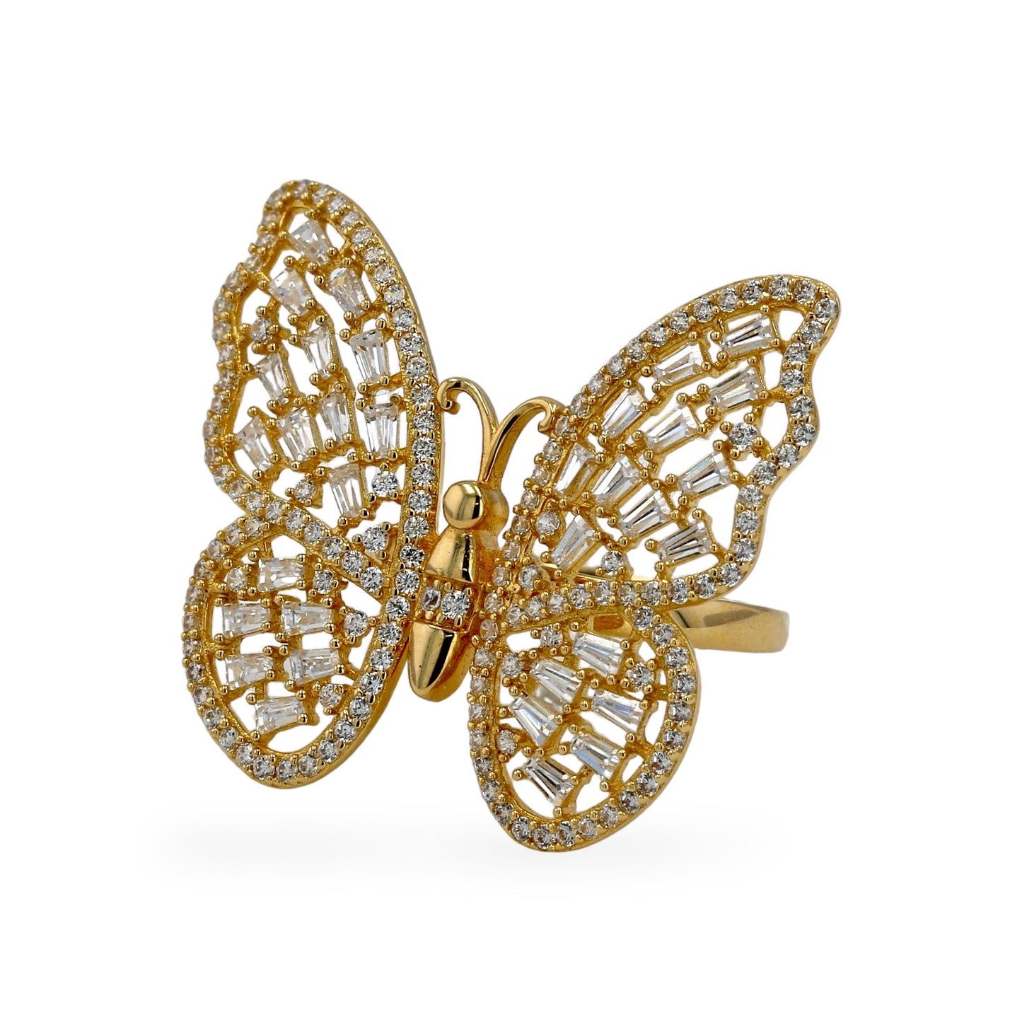 14K Yellow gold large butterfly ring-223557