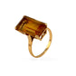 18k yellow gold orange rare citrine emerald cut ring